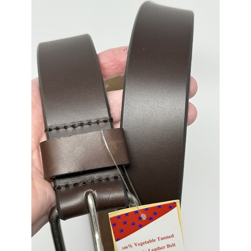 Montauk Leather Club 100% Tanned Full Grain Leather Belt ~ USA Crafted ~ Size 44